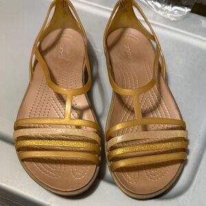 CROCS Women's Gold Strappy Sandals